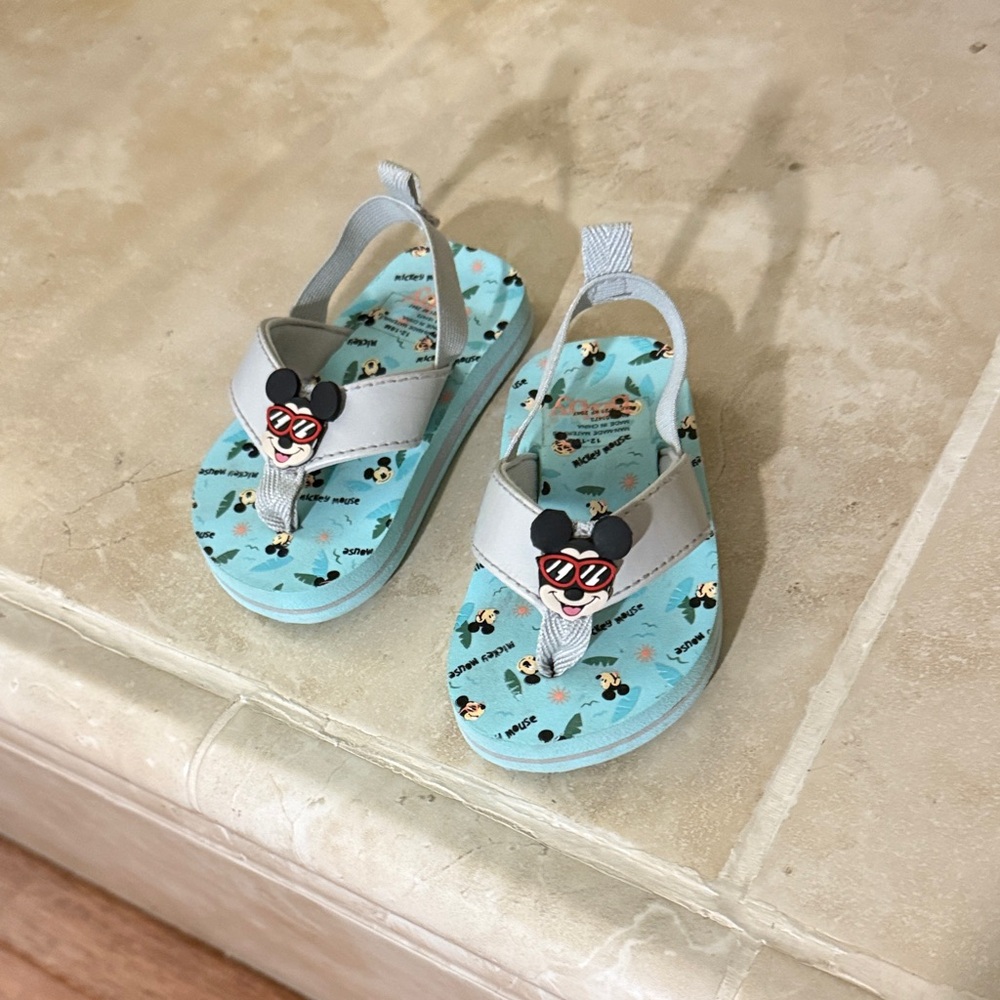 Disney Mickey Mouse Kids Sandals - Light Blue and Gray
